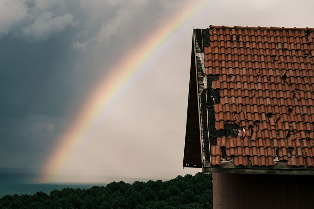 Storm damage repair to a roof in Calne